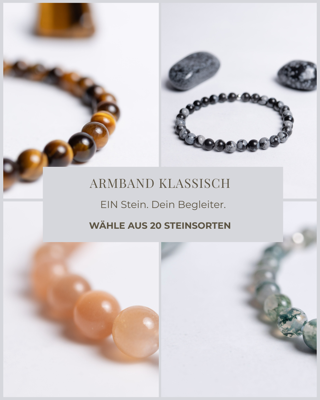 Armband mit 6 mm Edelsteinperlen – du wählst deine Steinsorte. Handgefertigt & einzigartig – Moonlight Edelsteine