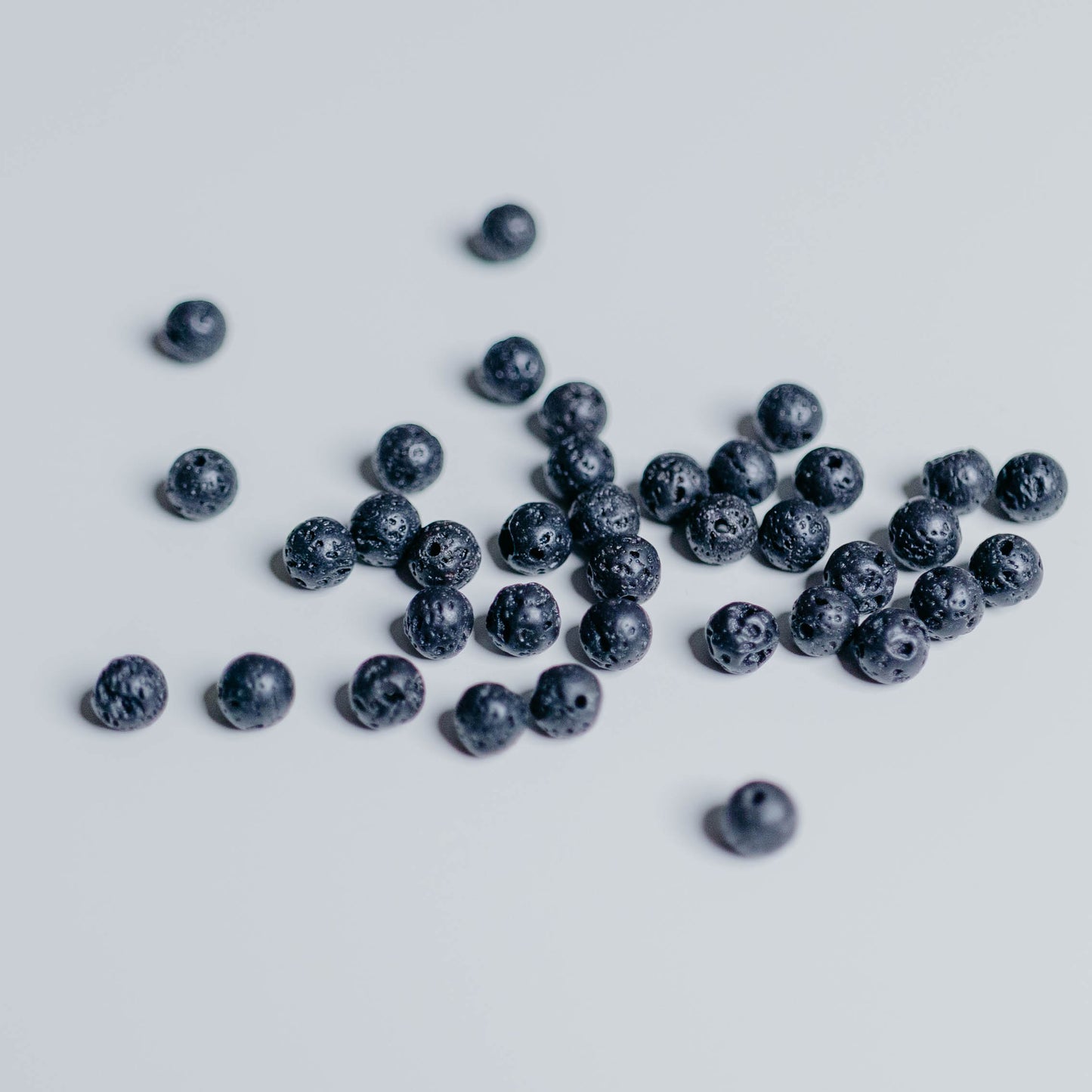 Lava schwarz - Perle - 6mm - rund