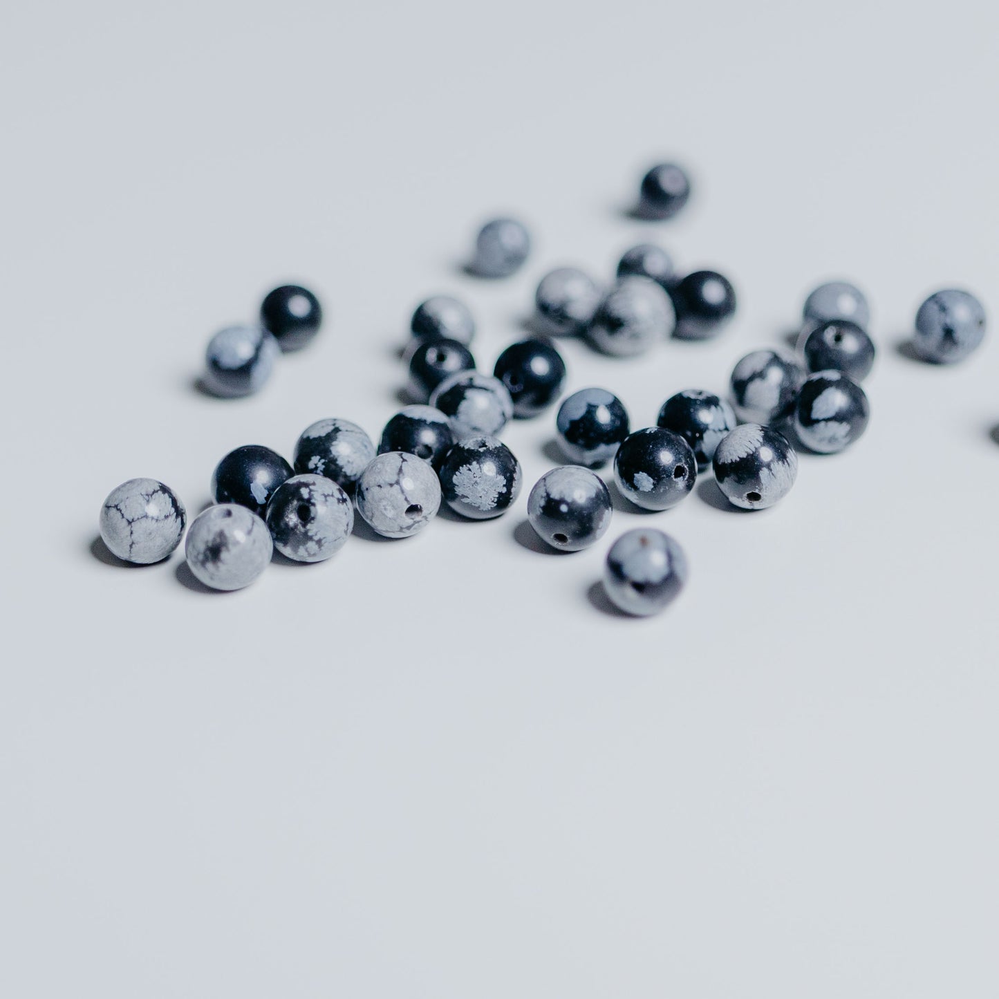 Schneeflockenobsidian - Perle - 6mm - rund