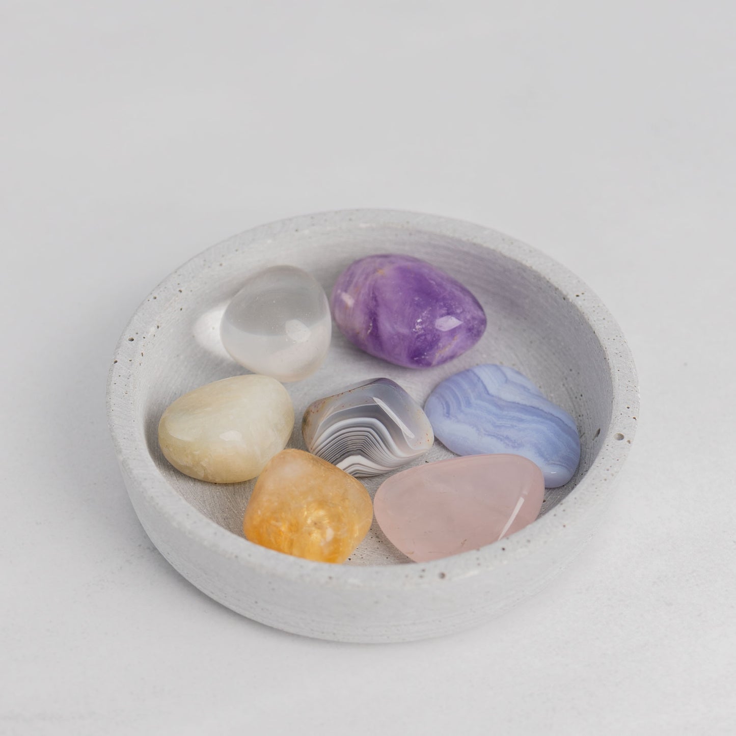 Trommelstein Set Chakra – 7 ausgewählte Edelsteine für Harmonie & Energieausgleich der Chakren.