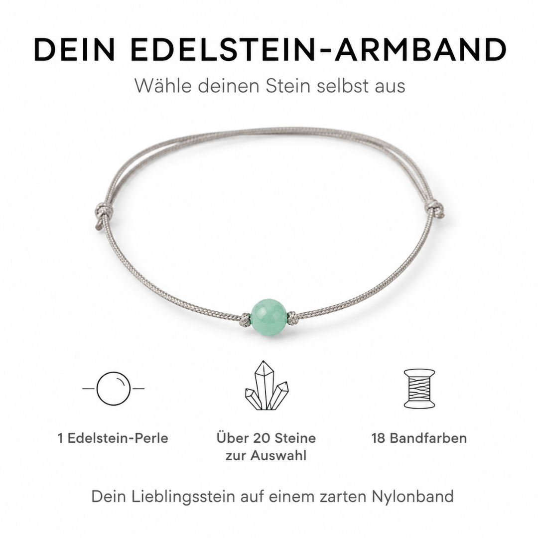 ZART Mini-Begleiter Armband mit 5 Edelsteinen nach Wahl
