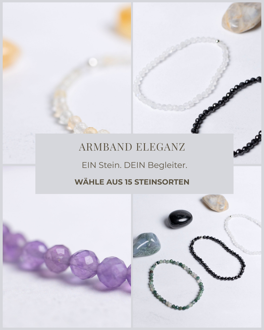 Armband mit 4 mm facettierten Edelsteinperlen – wähle deine Steinsorte. Individuell & handgefertigt – Moonlight Edelsteine.