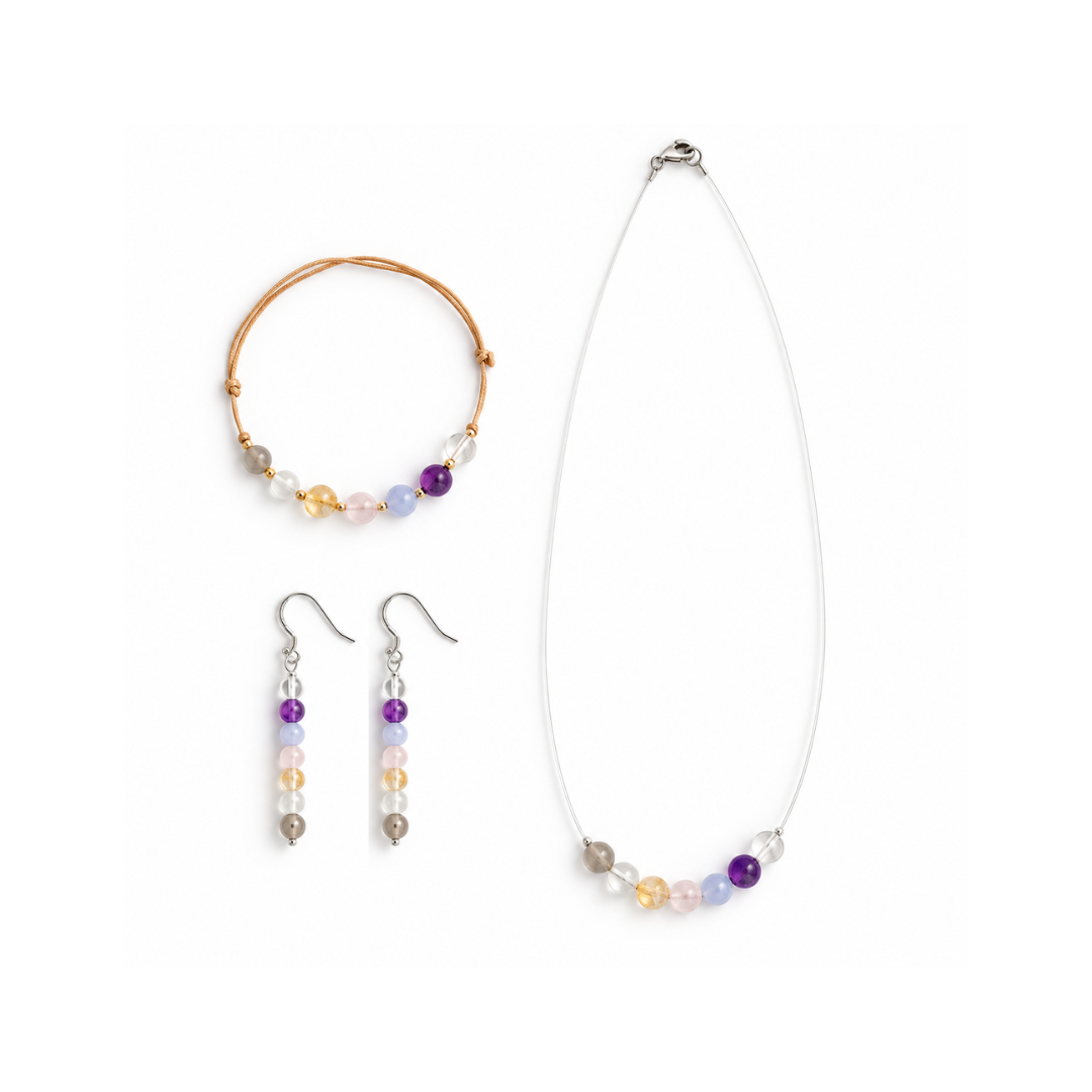CHAKRA - ZART Set - Armband, Kette, Ohrring