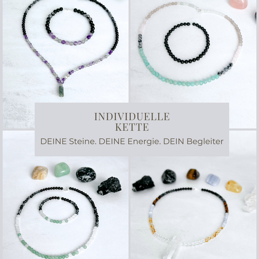 Individuelle Kette mit kinesiologisch ausgewählten Edelsteinen – handgefertigt in München | MOONLIGHT Edelsteine
