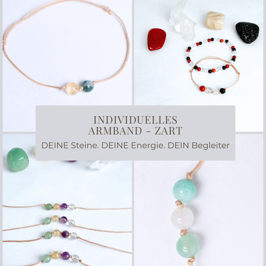 Individuelles Armband – ZART mit kinesiologisch ausgewählten Edelsteinen – handgefertigt in München | MOONLIGHT Edelsteine