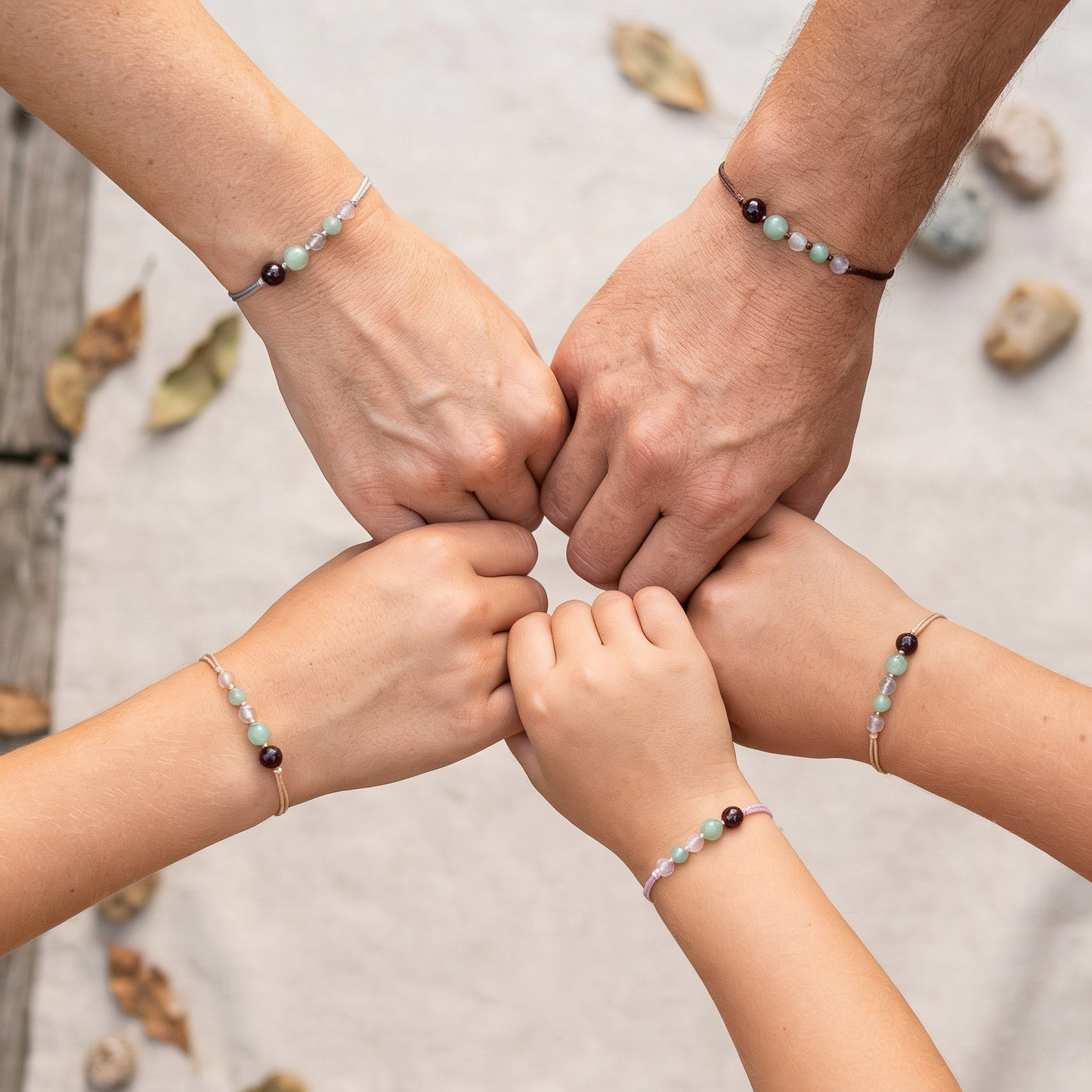 Familienband - 3 KINDER - ZART - SET (5 Armbänder)