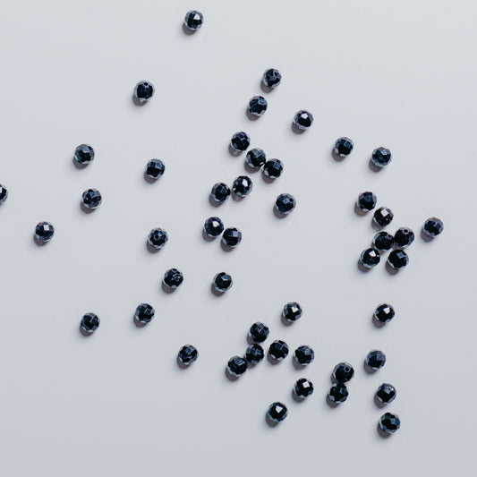 Turmalin schwarz - Perle - 4mm - facettet