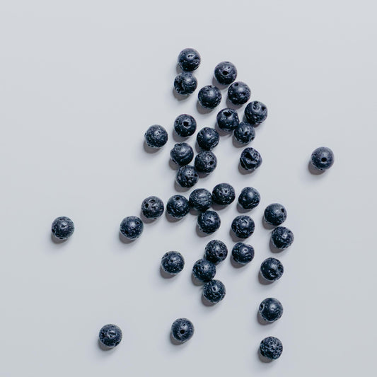 Lava schwarz - Perle - 6mm - rund