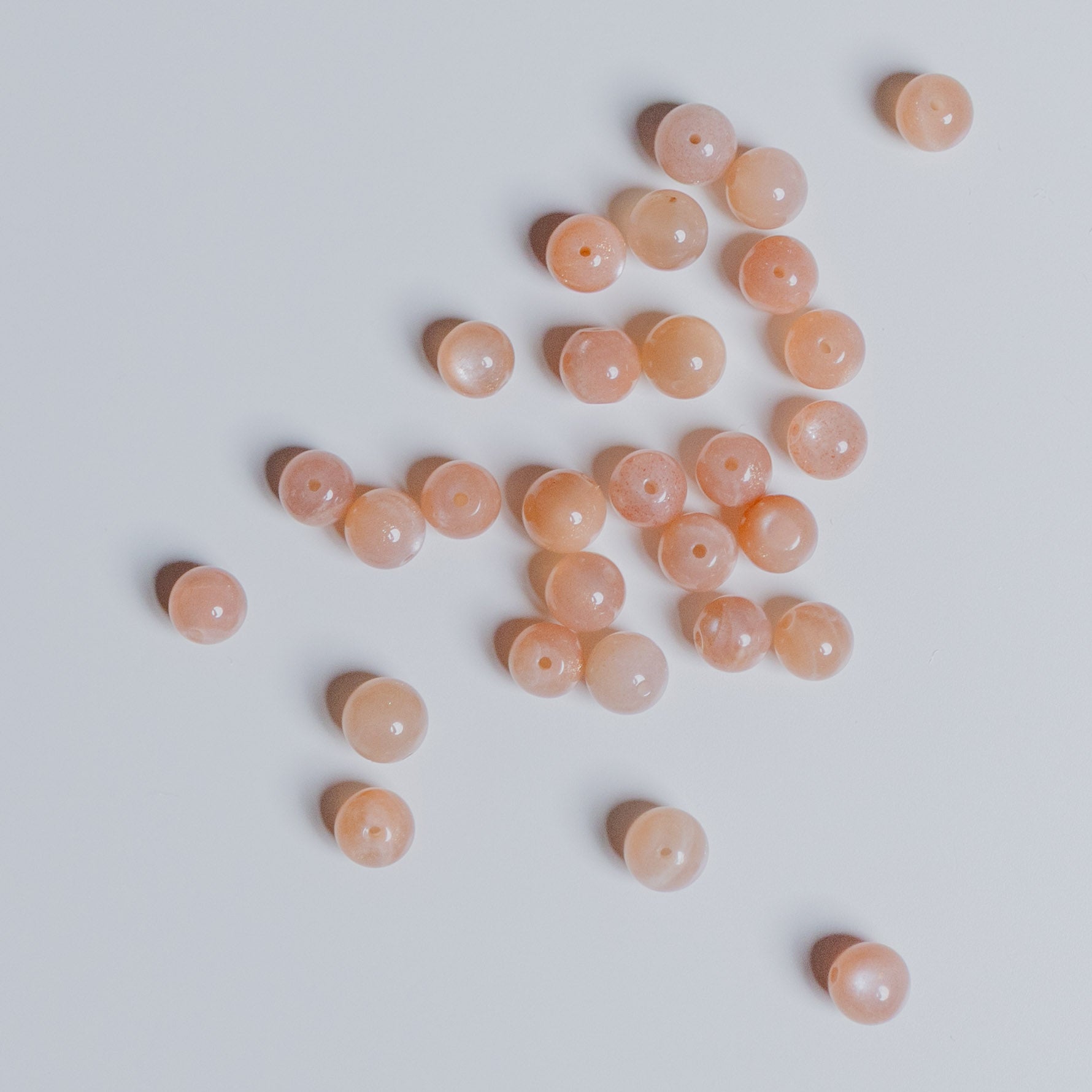 Mondstein rosé - Perle - 6mm - rund