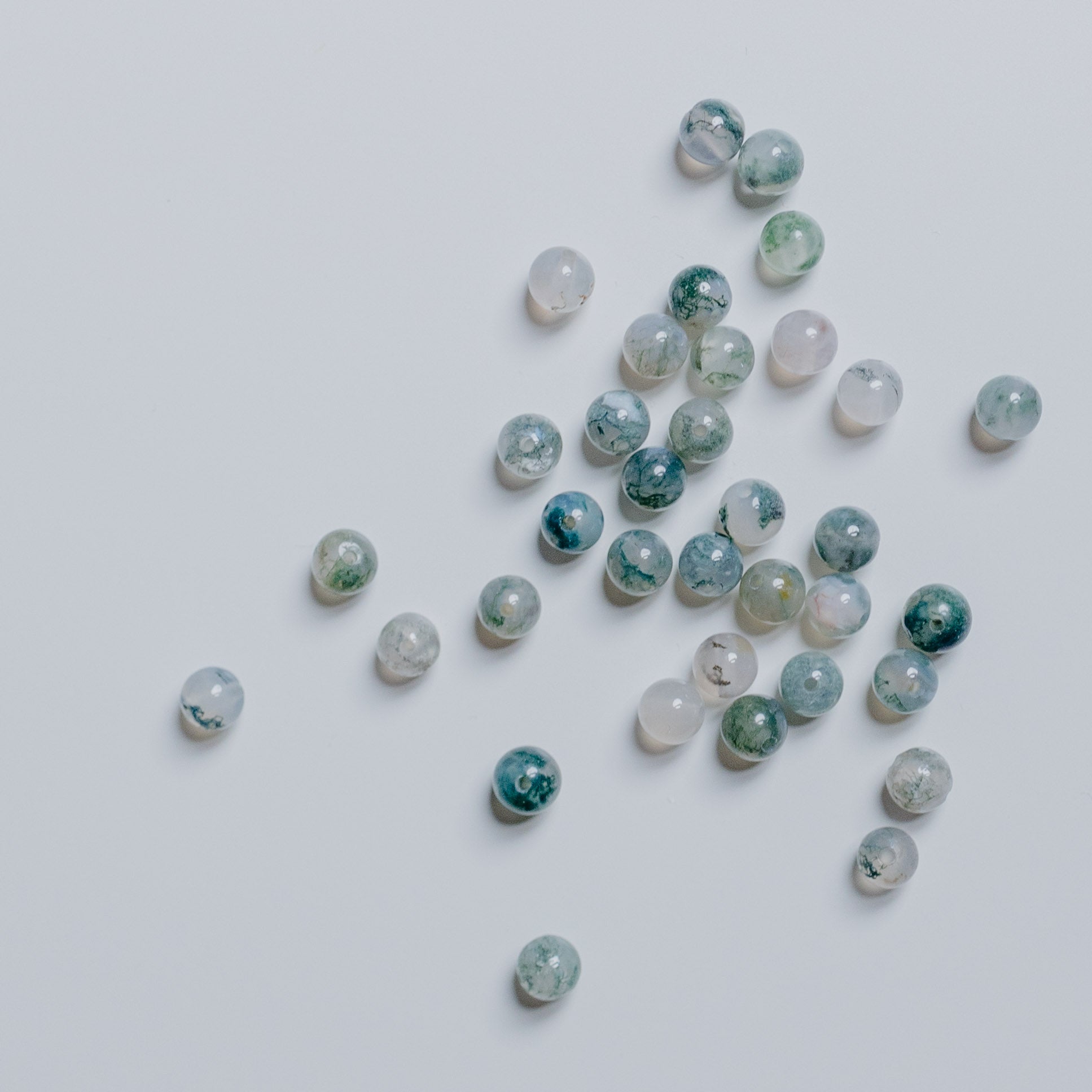 Moosachat - Perle - 6mm - rund