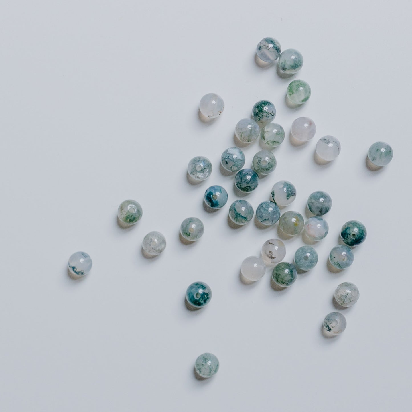 Moosachat - Perle - 6mm - rund