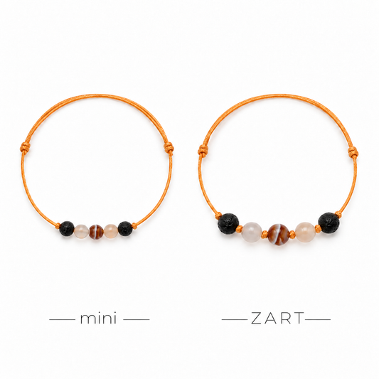 Starke Wurzeln – Armband – ZART – mini mit Achat, Botswana-Achat und Lava – handgefertigt in München | MOONLIGHT Edelsteine